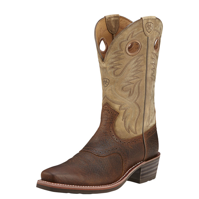 Ariat Heritage Roughstock - Miesten Ruskea/Khaki Bootsit ( PUECIR-960 )